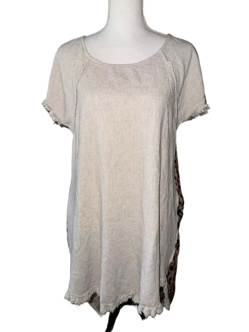 Bad Little Country Girl Dress Size M Oatmeal Animal Print